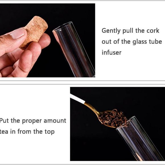 Tea Strainer Accessories Glass Test Tube Tea Strainer Glass Tube Tea Infuser - Picture 4 of 16